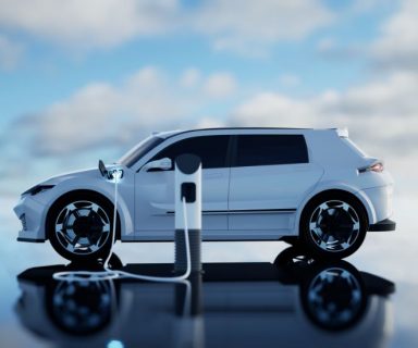A white electric SUV